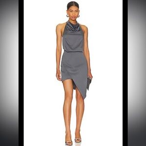 Elliatt Asymmetrical Dress in Charcoal Gray